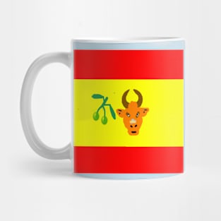 Sporty Spanish Design on Blue Background Mug